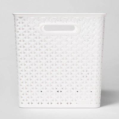 Y-Weave 11&#34; Cube Decorative Storage Basket White - Room Essentials&#8482; | Target