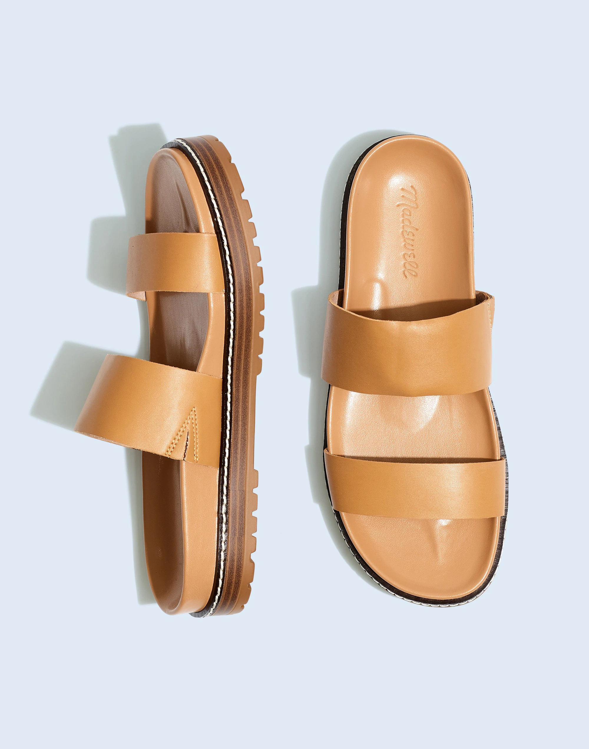 The Teagan Slide Sandal in Leather | Madewell