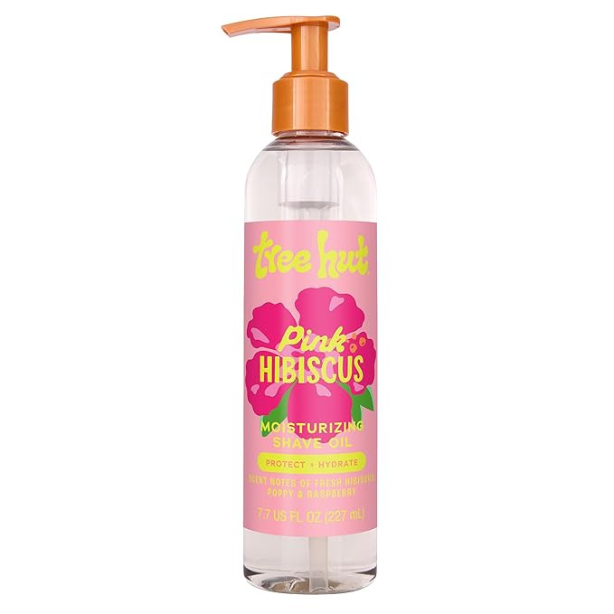 Tree Hut Pink Hibiscus Moisturizing Shave Oil, Gel-to-Oil Formula, Ultra Hydrating Barrier for a ... | Amazon (US)