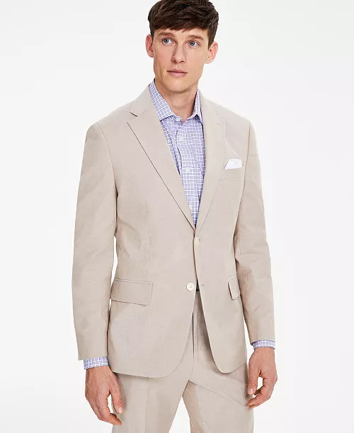 Men's Modern-Fit TH Flex Stretch Chambray Suit Separates Jacket | Macy's