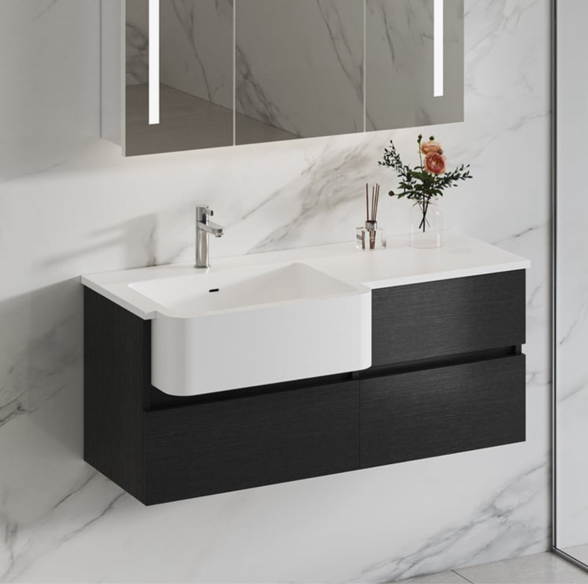 Bathroom Vanity Set 39.3" Modern Floating Bathroom Vanity Black And White With Sink

#LTKStyleTip #LTKHoliday #LTKHome