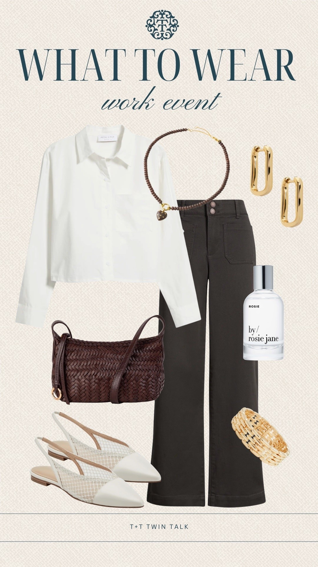 T+T, what to wear! This outfit is a great option for when you need to be put together! A white blouse paired with dark dress pants and accessories that top it off is great for a business casual event.

#LTKSeasonal #LTKOver40 #LTKMidsize