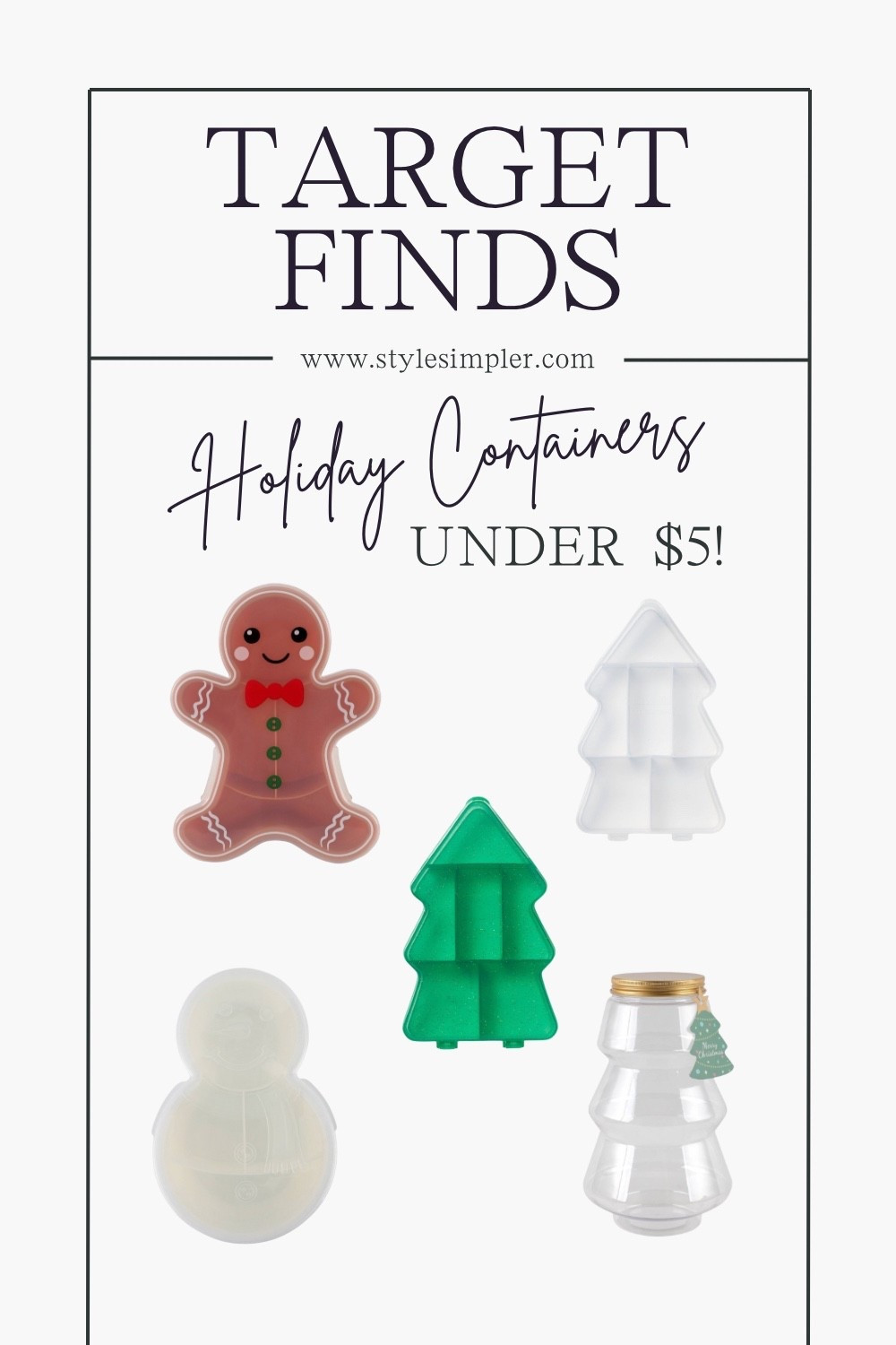 The cutest Christmas containers for gifting, snacking or just because!  Under $5!  In stock now but hurry they might sell out…

#LTKSeasonal #LTKHoliday #LTKfoodie