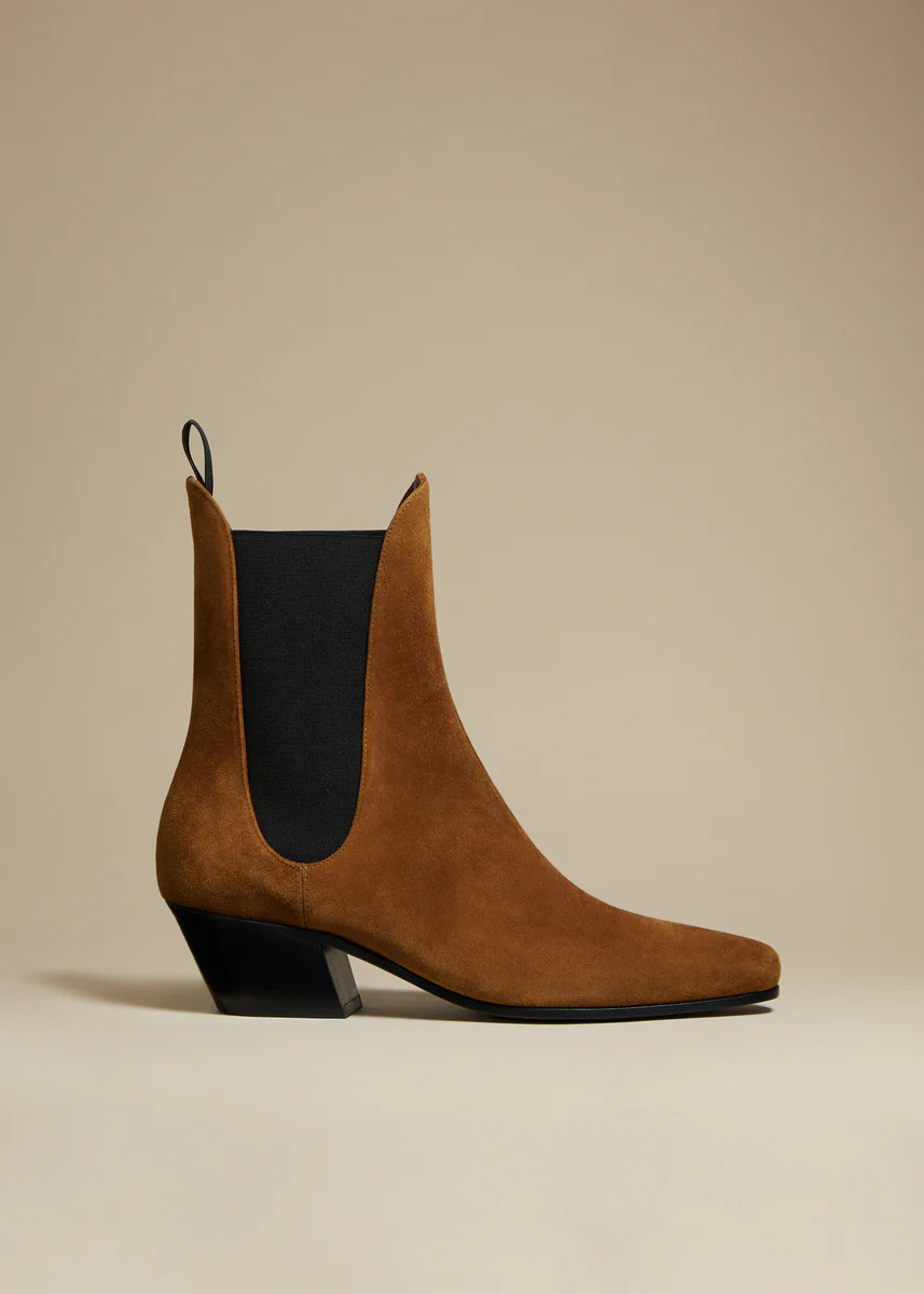 The Saratoga Boot in Caramel Suede | Khaite