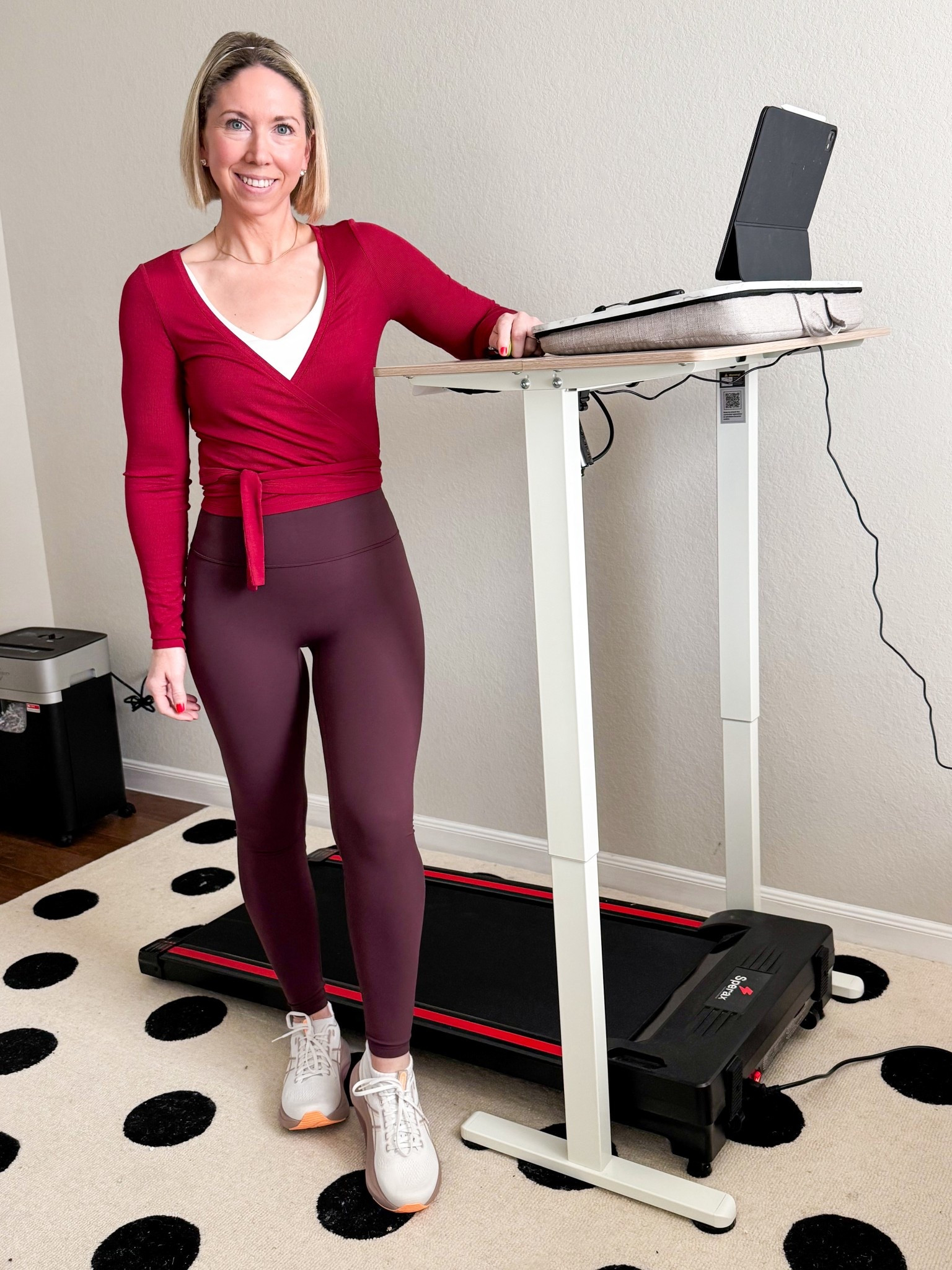 My morning routine usually starts with an early morning walk on the walking pad —and coffee with a good show to watch. 

Workout outfit - walking outfit 

Wrap top size small
Leggings size XS
Sneakers - true to size - but I size up 1/2 size in all walking shoes 

Walking pad

Adjustable height desk 

Paper shredder

Lululemmon headband 


Workout style 
Athleisure


#ltkover40 #ltksalealert #ltkseasonal #ltkmomlife #ltkmorningroutine #ltkfindsunder50 #ltkfindsunder100 

#LTKootd #LTKActive #LTKfitnessgoals