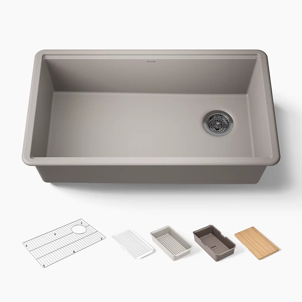 Billings® 32-1/2" undermount single-bowl workstation kitchen sinkK-33710-PC-CM3 | Kohler