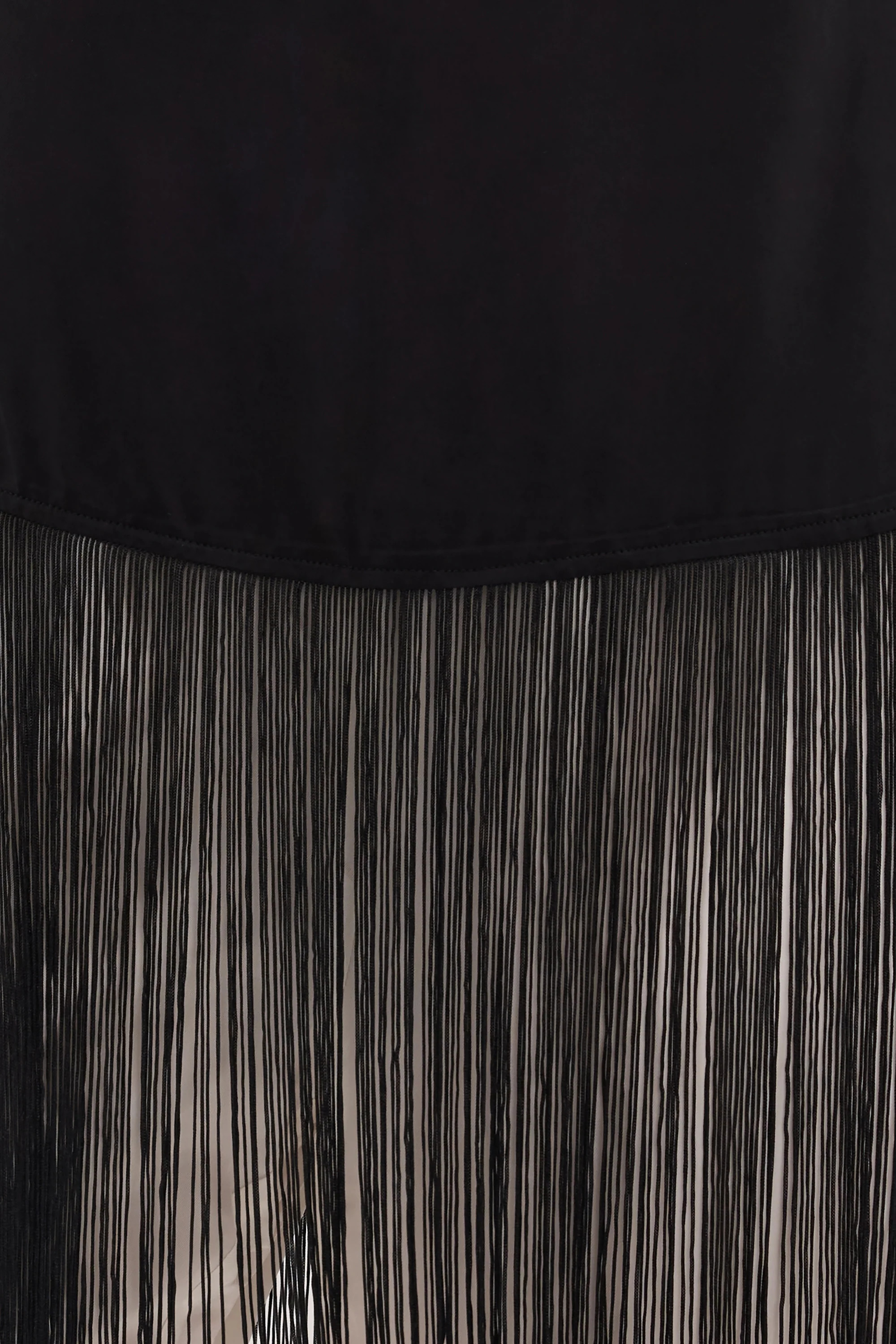 FIORA BLACK CUPRO FRINGE TOP | DISSH