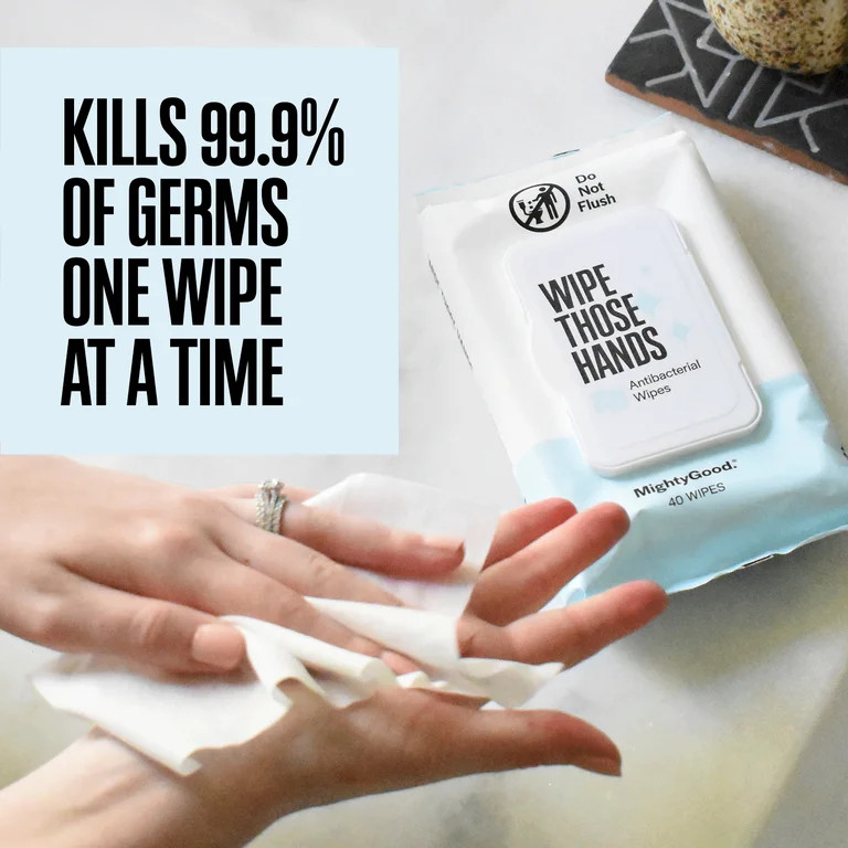 Wipe Those Hands Sanitizing Wipes, Fragrance and Alcohol Free, 1 Pack of 40 Wet Wipes | Walmart (US)