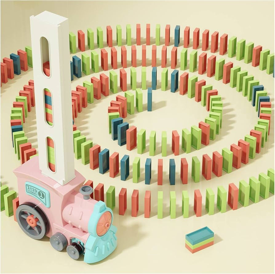 Domino Train Toys for Girls 3+ Year Old: Kids Stacking Dominoes Games - Montessori Toy Toddler 3-... | Amazon (US)