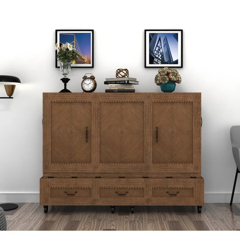 Imperial Queen Solid Wood Mobile Murphy Bed with Mattress | Wayfair North America