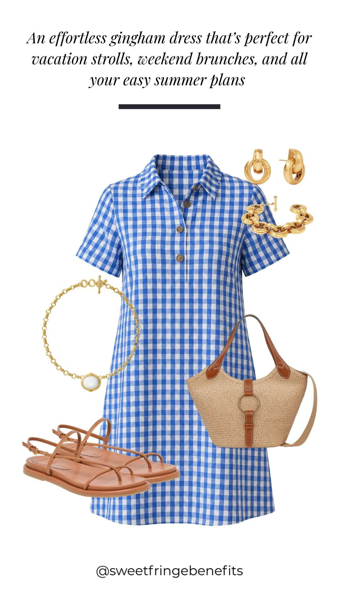 The sweetest blue gingham dress for summer. Perfect for vacation strolls, brunch dates, and easy everyday style. 

 #LTKootd #LTKSeasonal #LTKOver40