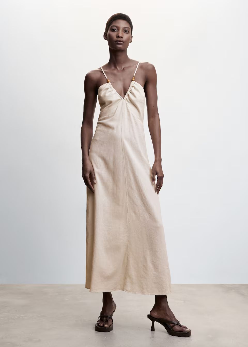 Linen cross-back dress | MANGO (US)