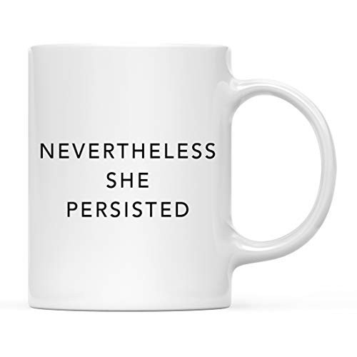 Andaz Press Motivational Woman's 11oz. Coffee Mug Gift, Nevertheless She Persisted, 1-Pack, Inspirational Novelty Cup Birthday Christmas Gift Ideas for Her | Amazon (US)