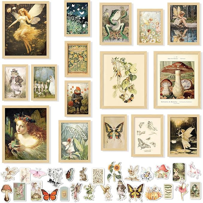 97 Decor Vintage Fairycore Wall Art - Fairy Aesthetic Cottagecore Mushroom Pictures, Earthy Fairy... | Amazon (US)