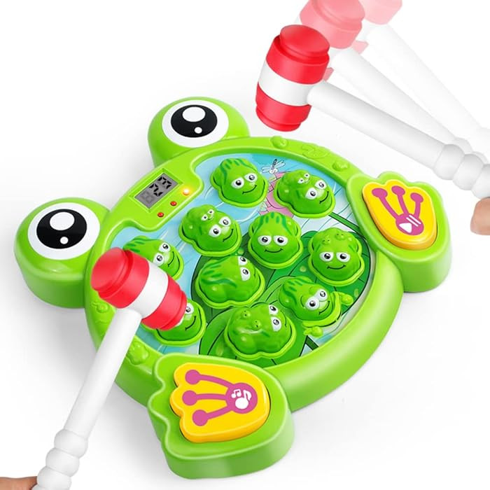 YEEBAY Whack A Frog Game with 2 Hammers, Toddler Early Developmental Learning Toy, Fun Birthday G... | Amazon (US)