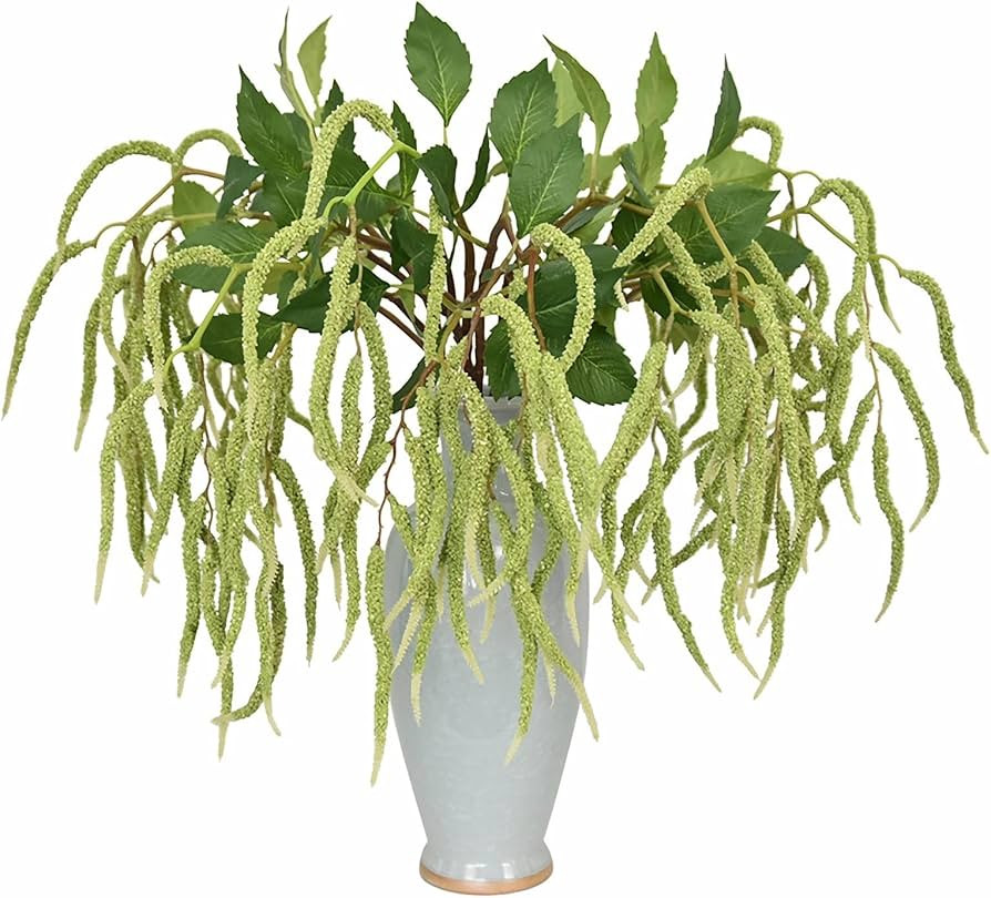 22" Artificial Amaranthus 3pcs Faux Lover Tears Fake Hanging Green Plant Greenery for Floral Arra... | Amazon (US)