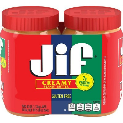 Jif Creamy Peanut Butter Twin Pack - 80oz | Target