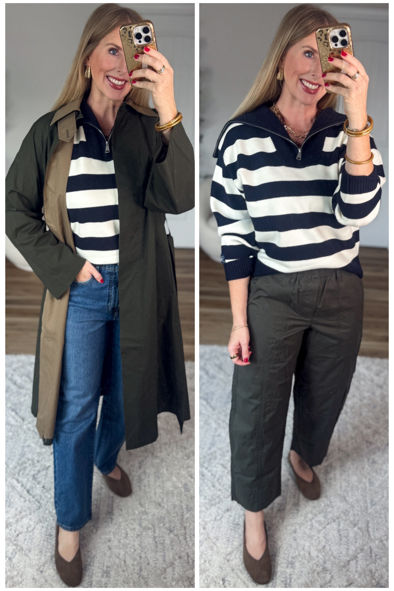 2 ways to wear this striped quarter zip pullover from Walmart!

#LTKootd