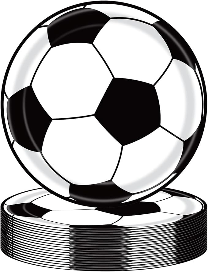 50PCS Soccer Party Paper Plates 7 Inch, Disposable Soccer Birthday Party Supplies Cake Dessert Pl... | Amazon (US)