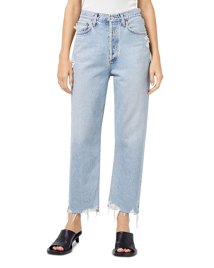 '90s High Rise Cropped Straight Leg Jeans in Nerve | Bloomingdale's (US)
