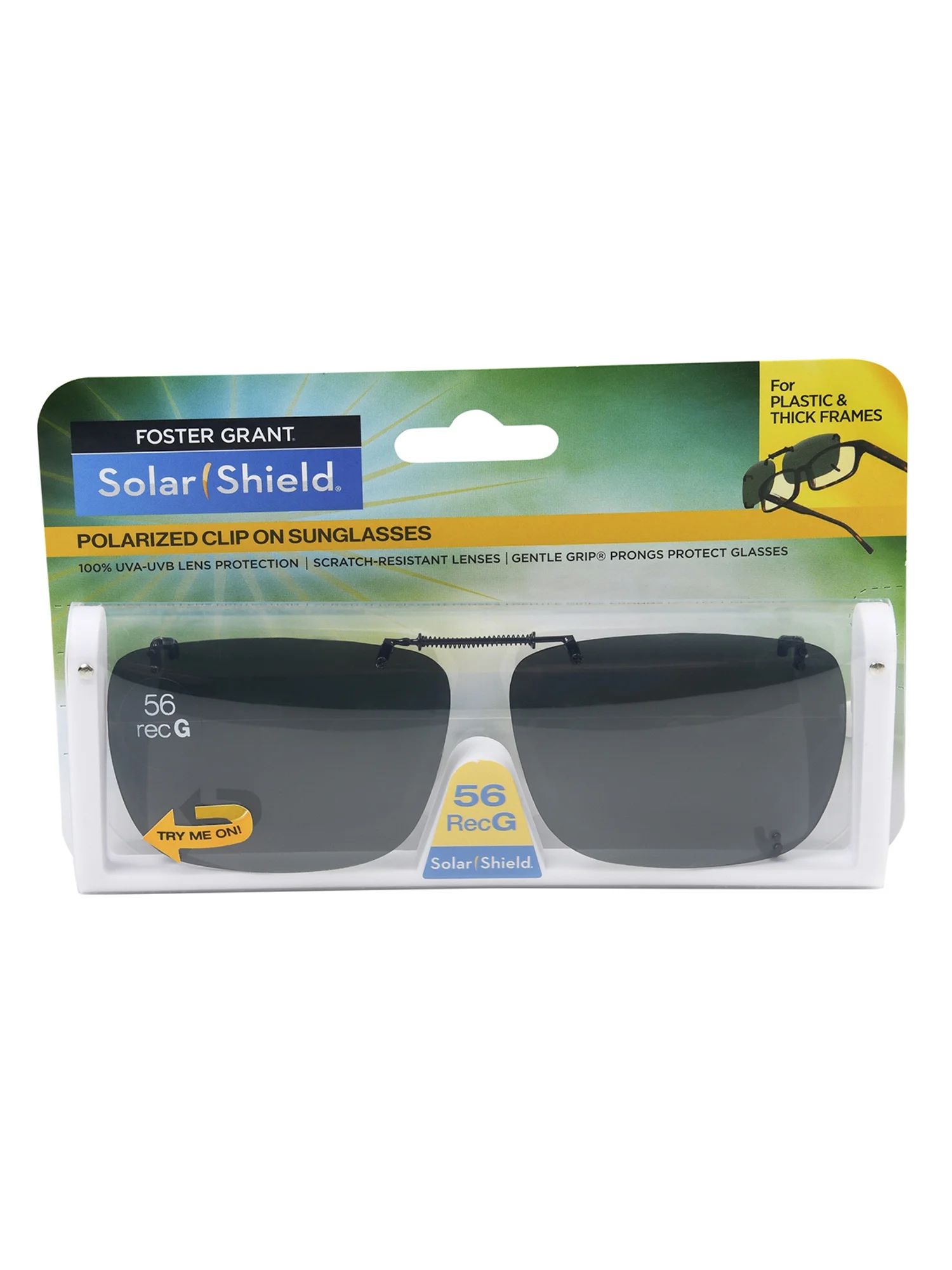 Solar Shield Dioptics Unisex Rectangle Fashion Sunglasses Black | Walmart (US)