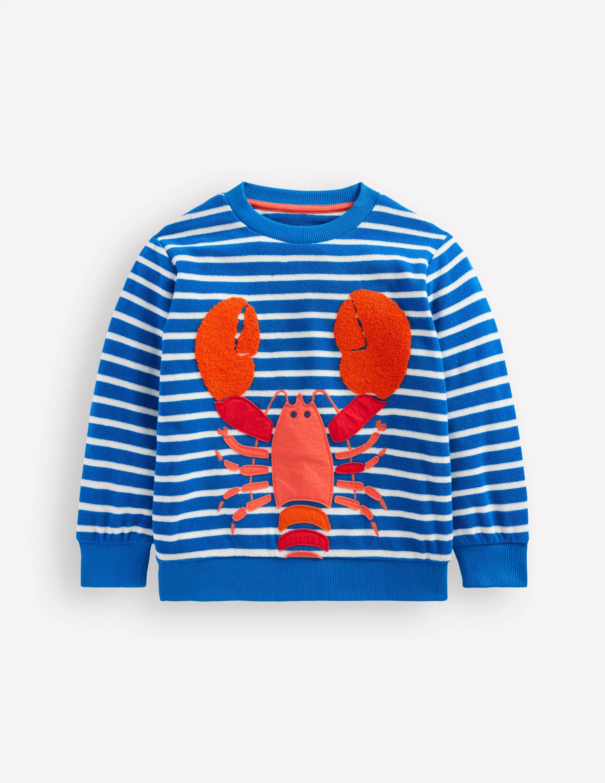 Fun Towelling Sweatshirt-Blue and Ivory Lobster | Boden (US)