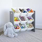 Humble Crew, Grey/White Toy Organizer, 9 Bin Storage, 24" Tall | Amazon (US)