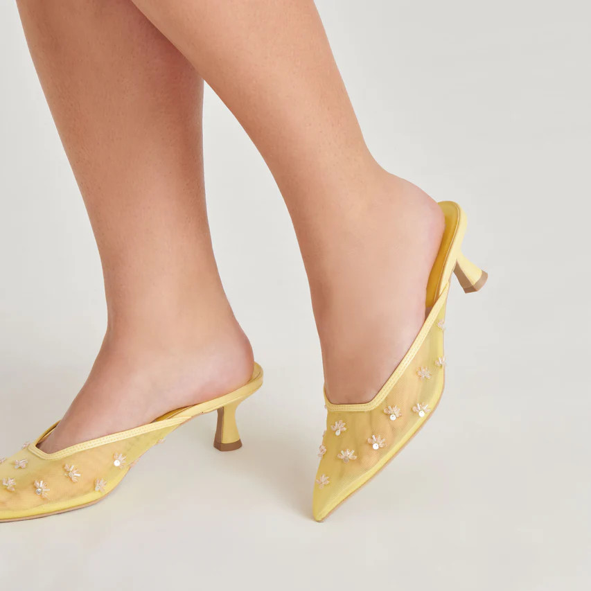 CLARA HEELS LEMON MESH | DolceVita.com