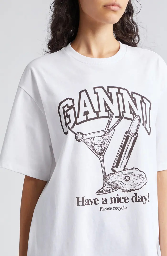 Ganni Future Cocktail Cotton Graphic T-Shirt | Nordstrom | Nordstrom