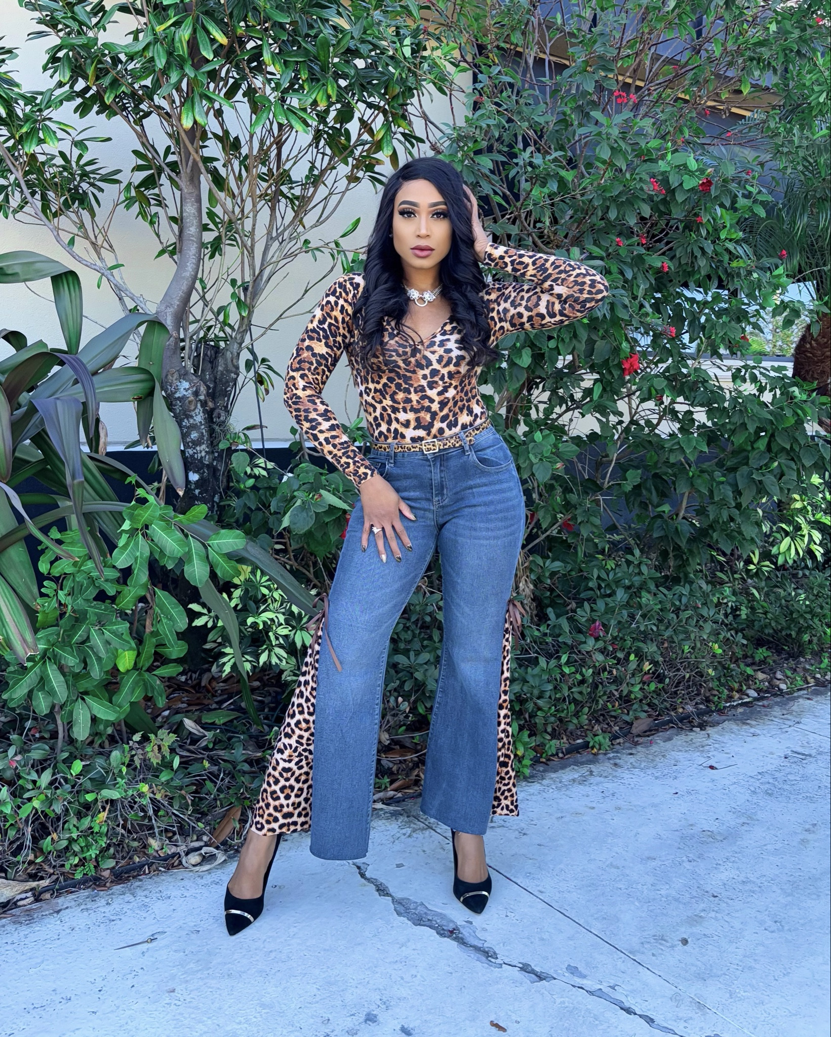 I am in love with these jeans from ROMWE 😍 The direct link can’t be used on this platform but go to ROMWE’s website and type in “J-Fashion Y2K Style Leopard Print Patchwork Flare Jeans For Women” and they will pop up! I tagged a similar pair from SHEIN so I could post this! Lol 

#LTKMidsize #LTKFindsUnder100 #LTKStyleTip