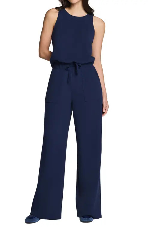 SPANX® AirEssentials® French Rib Jumpsuit in Timeless Navy at Nordstrom, Size Medium | Nordstrom