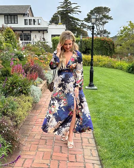 Super pretty floral maxi dress I wore in Carmel! Perfect for an outdoor wedding, vineyard wedding, or vacation/resort outfit! TTS!

#LTKFindsUnder100 #LTKSaleAlert #LTKStyleTip