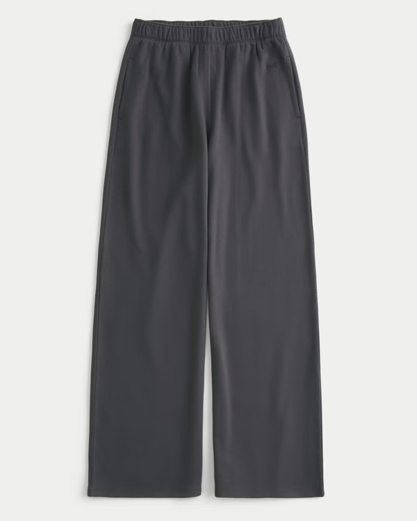 Women's Hollister Feel Good Fleece Wide-Leg Pants | Women's Bottoms | HollisterCo.com | Hollister (US)