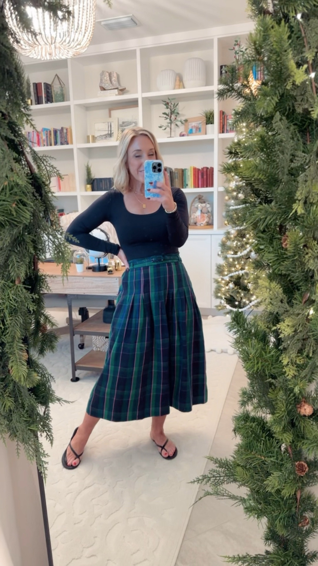 Wore this skirt out for shopping today - I love how comfy it is! And the plaid is perfect!
• skirt - size XS. 
• black top - size small  

#LTKWatchNow #LTKSeasonal #LTKHoliday