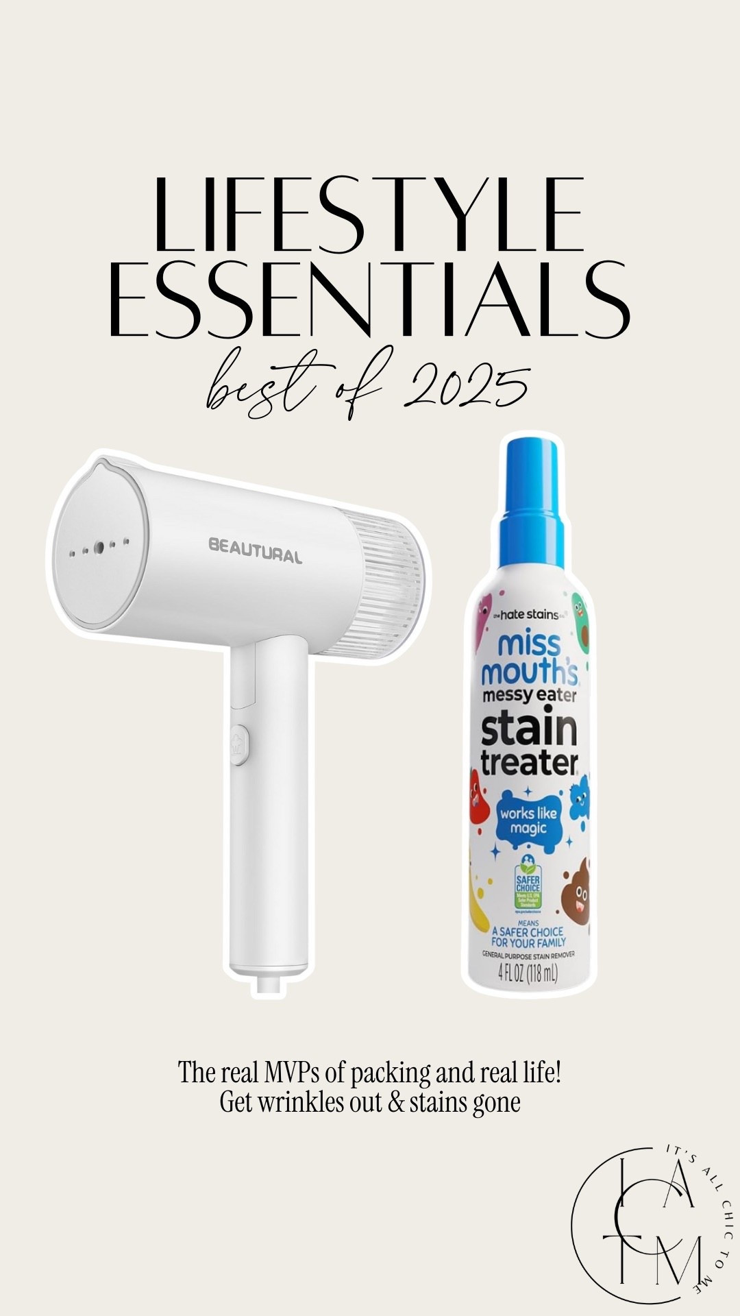 Top lifestyle essentials of 2025 were from Amazon! Chic portable steamer and life saver miss messy mouth stain remover! 

#LTKmomlife #LTKHome #LTKFindsUnder50