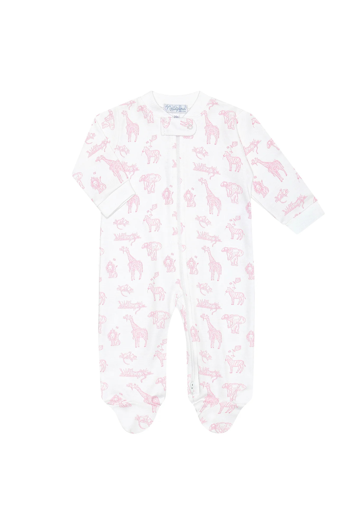 Pink Safari Zipper Footie | Nellapima