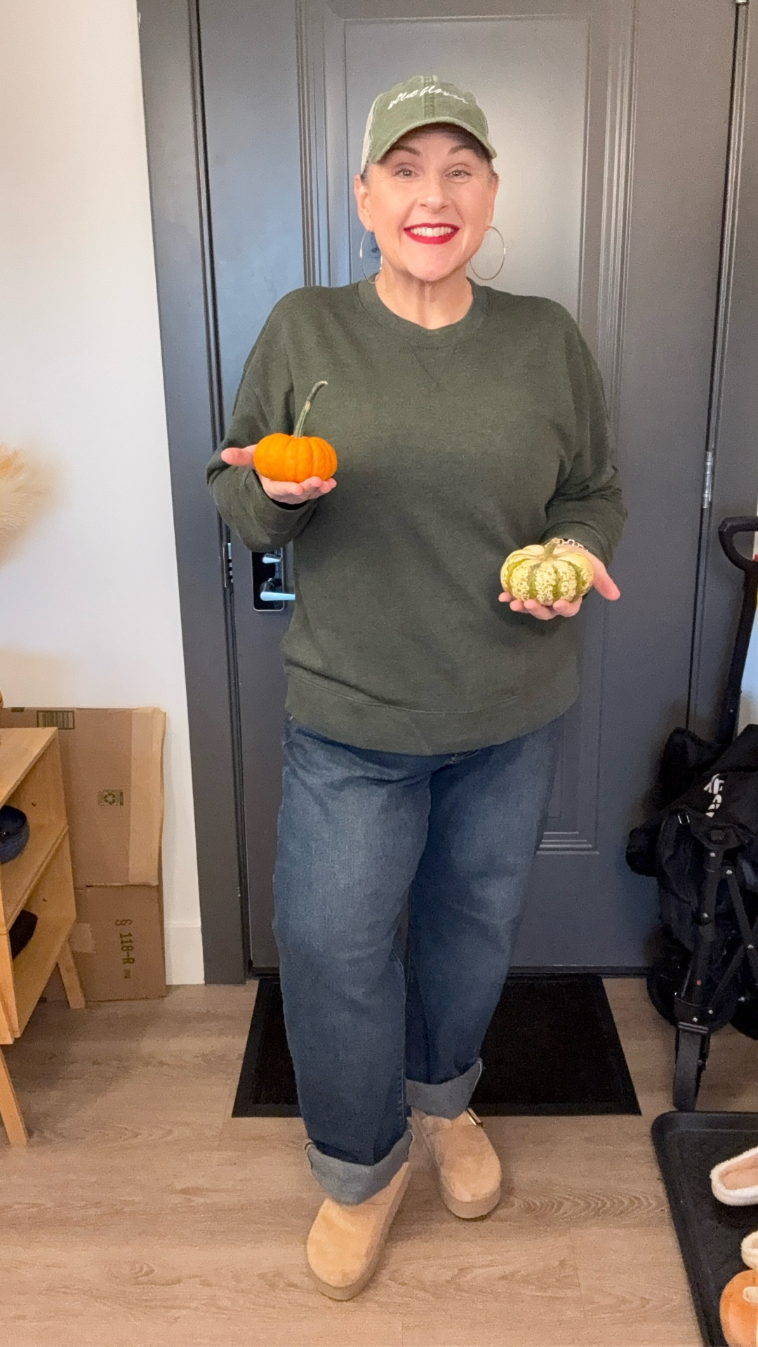 Pumpkin patch ready in my cozy Walmart finds 🍂🎃 This $14 oversized sweatshirt is the viral fall staple, and I paired it with the perfect New York City Madden barrel jeans (size 14, stretchy & comfy!) and clogs for that effortless autumn vibe. Whether you’re picking pumpkins, sipping apple cider, or just soaking up this beautiful season (my birthday is in 2 weeks 👀), this outfit is comfy, cute, and budget-friendly. Don’t wait—grab yours now and make fall memories in style! ✨🧡

#FallOOTD #PumpkinPatchReady #WalmartFashion #MidlifeStyle #AffordableFallFashion #BarrelJeans #OOTDFall #FallStyleInspo #Over50Style #LTKFall

#LTKFindsUnder50 #LTKOver40 #LTKMidsize