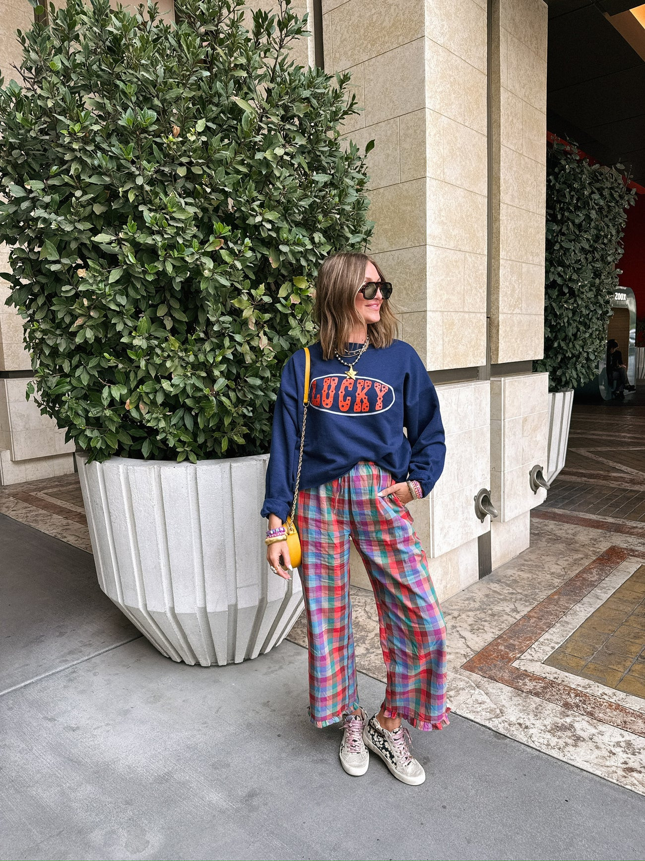 good directions plaid pants | Etta+East
