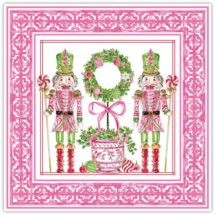 Pink Peppermint Nutcracker Square Placemats | Rosanne Beck Collections