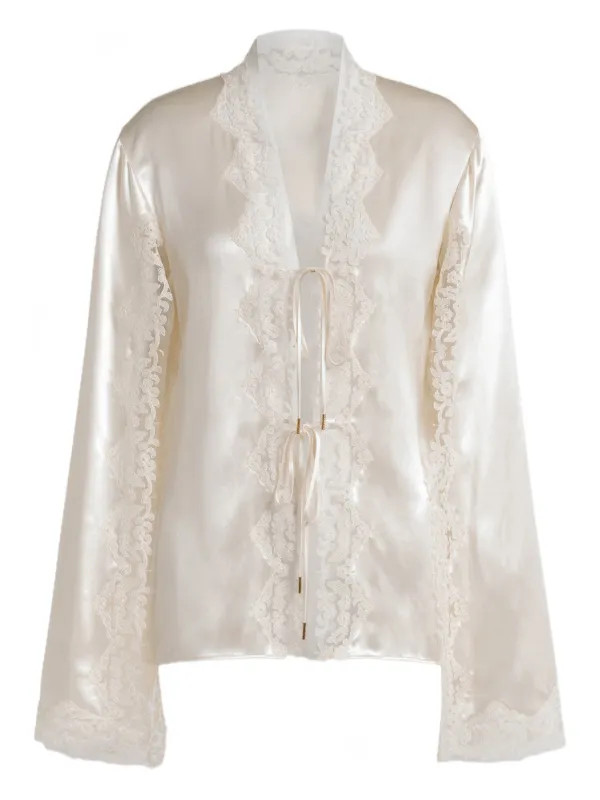 lace V-neck blouse | Farfetch Global