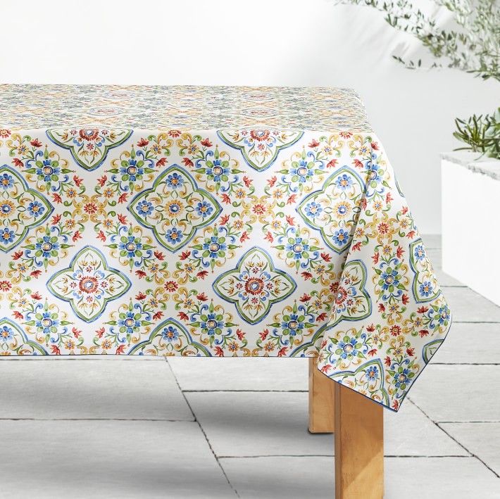 Palermo Sicily Oilcloth Outdoor Tablecloth | Williams-Sonoma