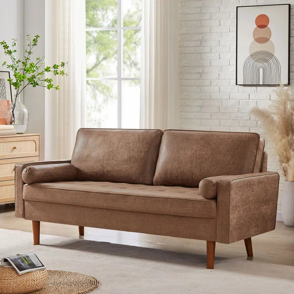 Shirlene 68.9'' Vegan Leather Loveseat | Wayfair North America