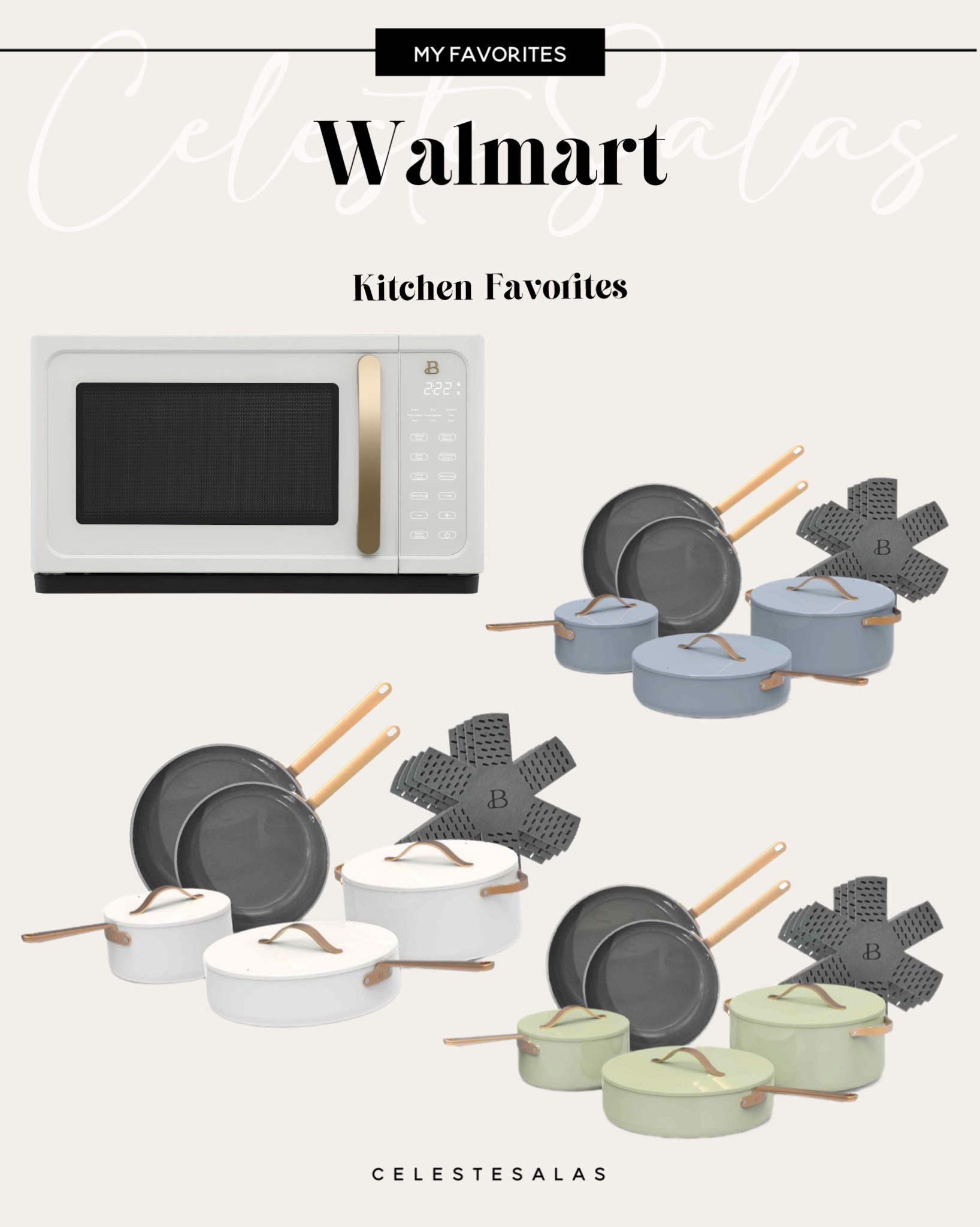 New release from Beautiful by Drew Barrymore 😍
The microwave is my favorite new release, it’s in their white icing color with gold handle & touch screen.

The cookware is a perfect dupe for caraway set! It comes in 3 colors 😍

#LTKhome #LTKHoliday #LTKGiftGuide