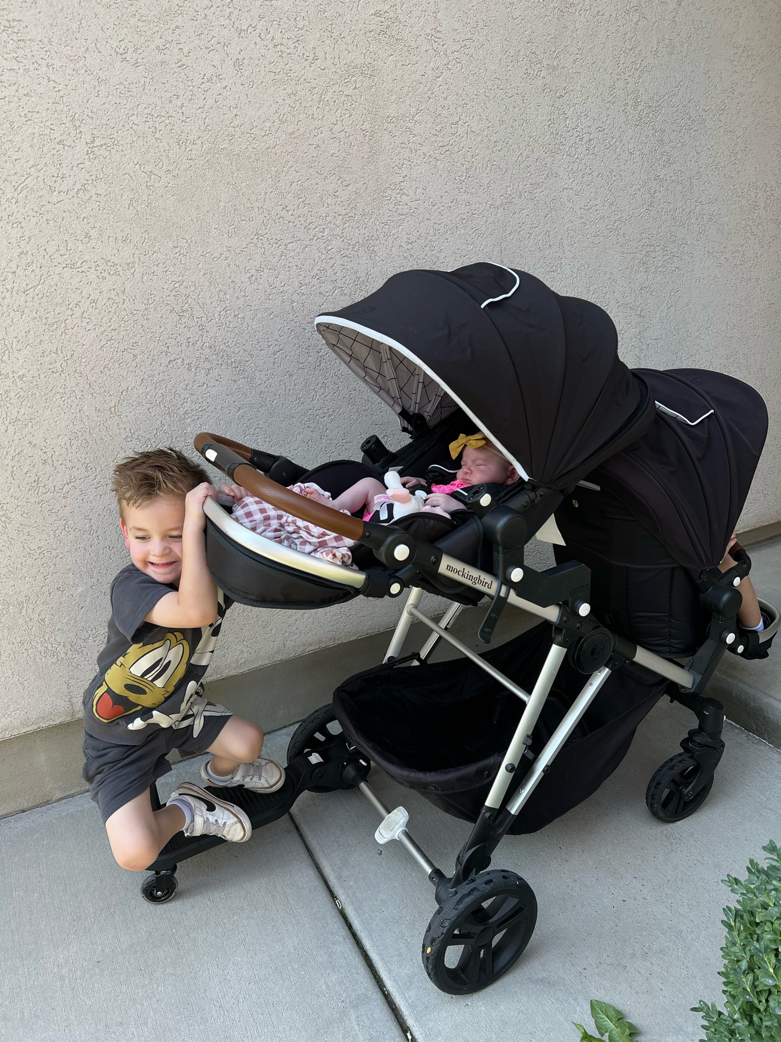 Stroller set up with toddlers and a baby  

#LTKBaby #LTKFamily #LTKTravel