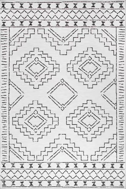 White Moroccan Washable Area Rug | Rugs USA