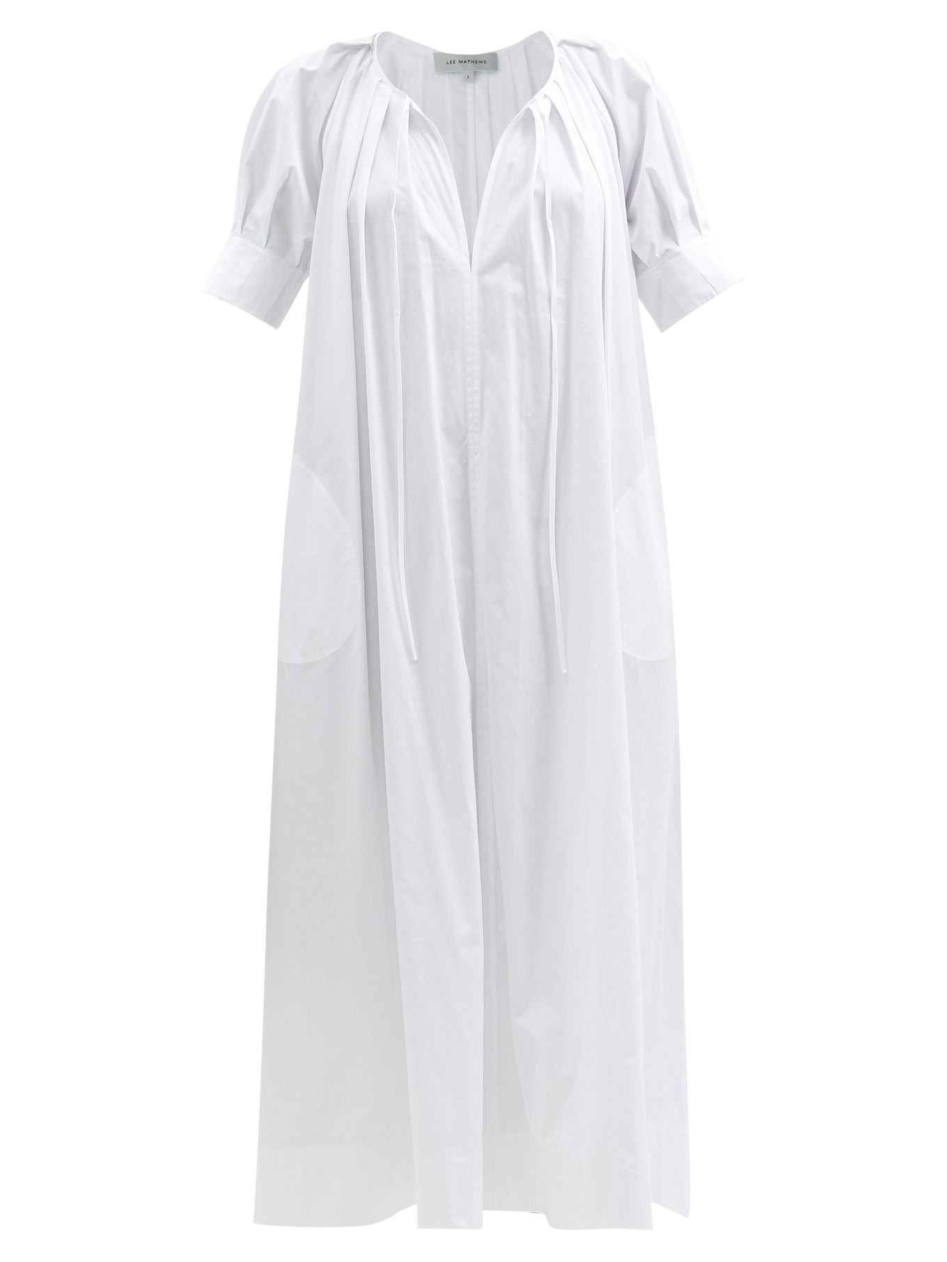 Frankie gathered cotton-poplin dress | Lee Mathews | Matches (US)