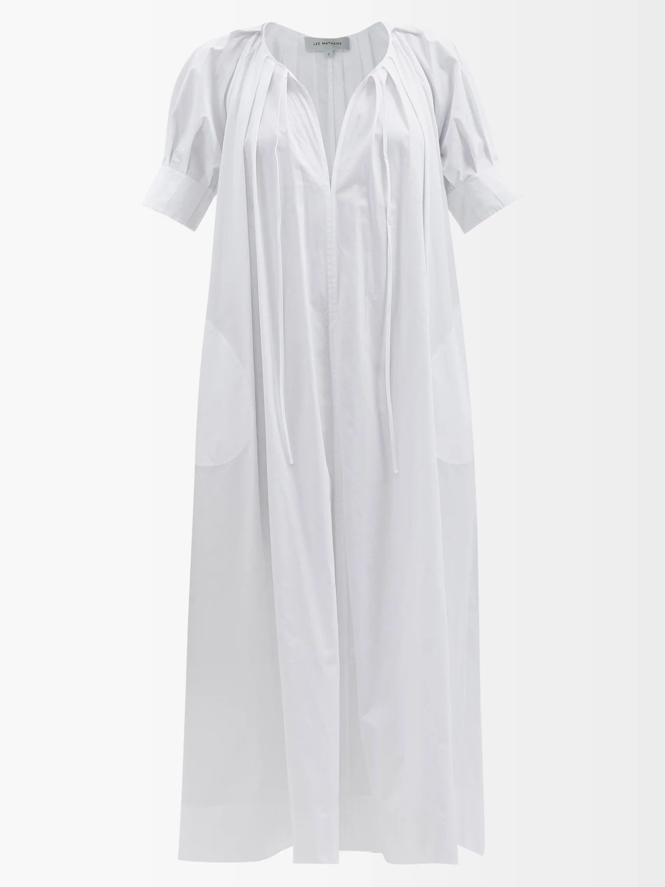 Frankie gathered cotton-poplin dress | Lee Mathews | Matches (US)