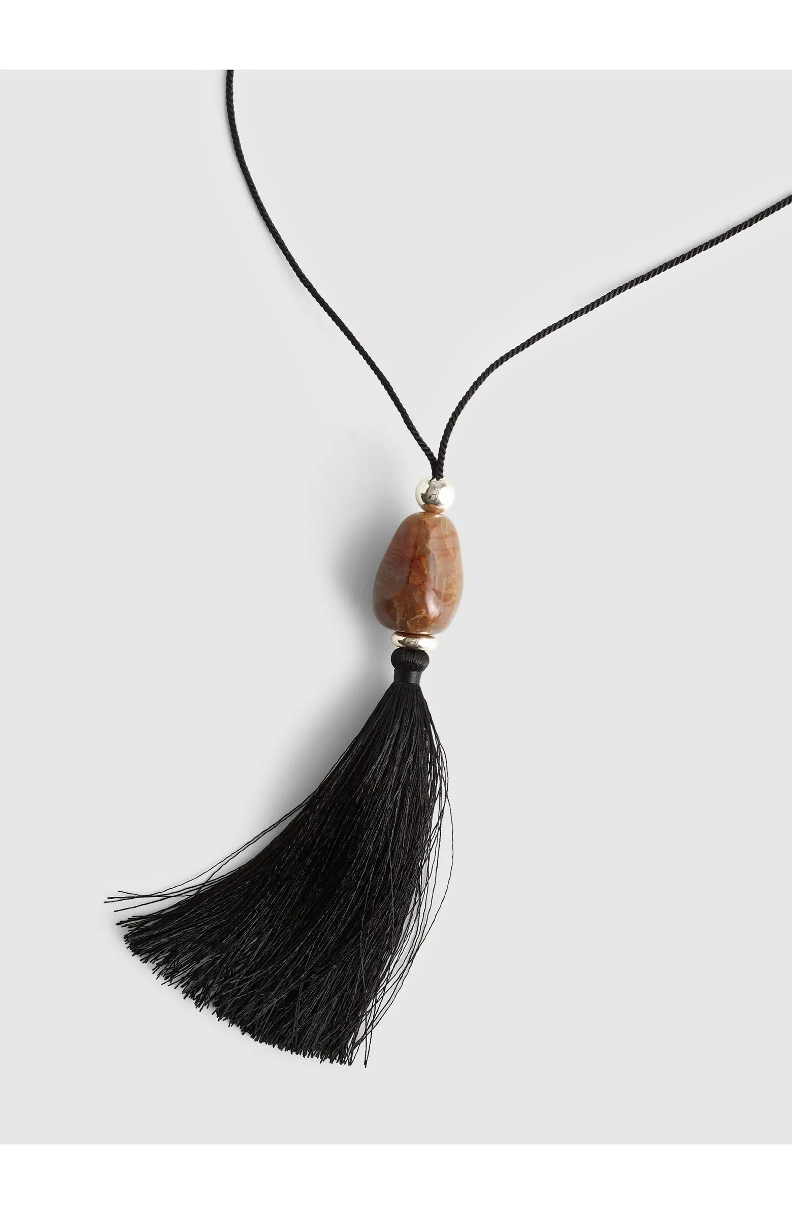 Semiprecious Stone Tassel Long Necklace | Nordstrom