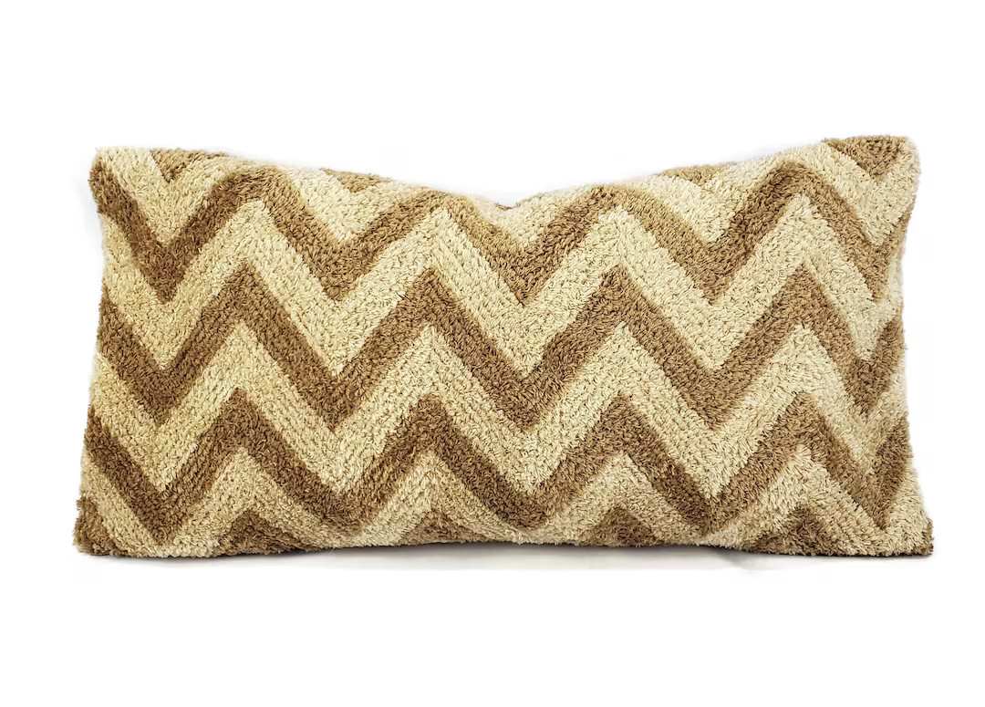 12 X 25.5 Donghia Zigzag in Ginger Lumbar Pillow Cover Long Rectangle Cushion Case - Etsy | Etsy (US)