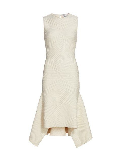 Sleeveless Asymmetric Matelasse Sheath Dress | Saks Fifth Avenue